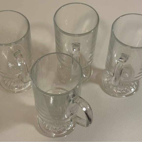 Set 4 Vintage Style Irish Coffee Glass Mugs – Clear Pedestal Footed Cups Bar - Picture 6 of 16